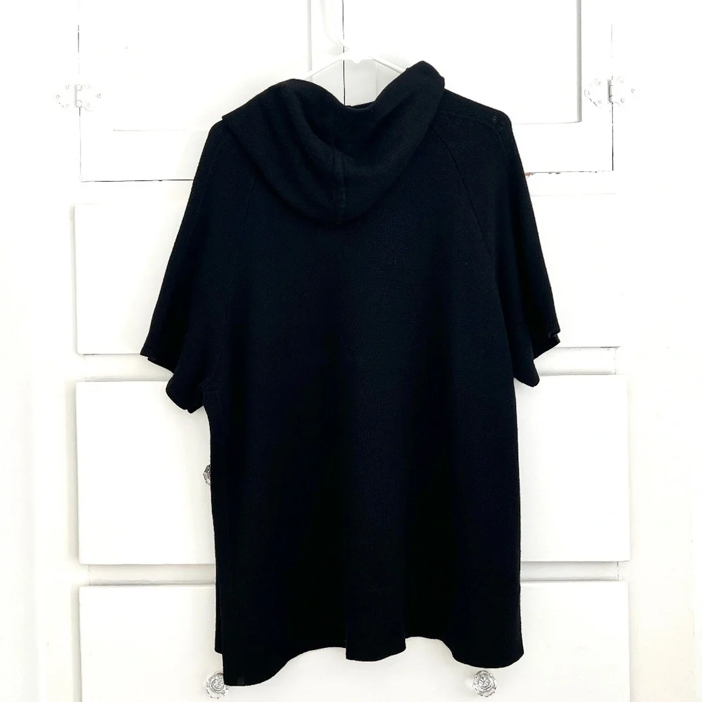 Lululemon Opened Up Poncho Black Cashmere Blend Hooded S